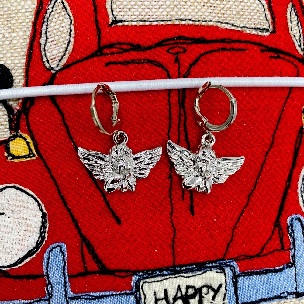 Vintage Angel Silver Earrings